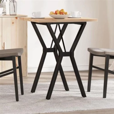 Afbeelding van vidaXL Eettafel Y frame 60x60x75,5 cm massief grenenhout en gietijzer