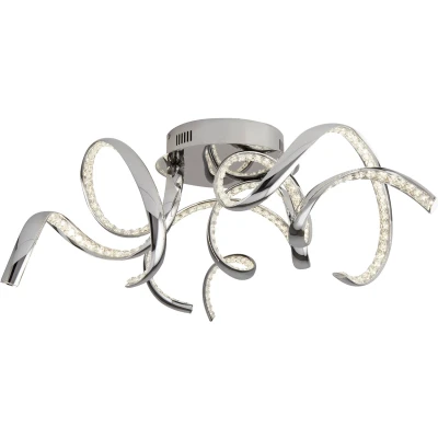 Afbeelding van Searchlight Twirls Plafondverlichting Ø 75 X 25 Cm 38W LED Incl. Chroom