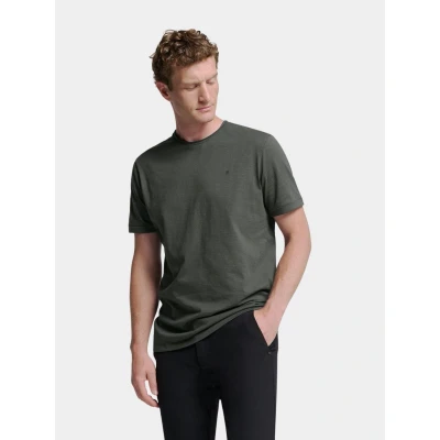 Afbeelding van No Excess Mannen Timeless Basics Round Neck Detail T Shirt Donker Grijs S