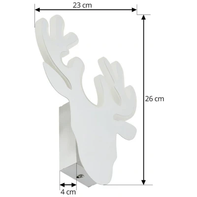 Afbeelding van Lindby LED wandlamp, wit, metaal, rendier