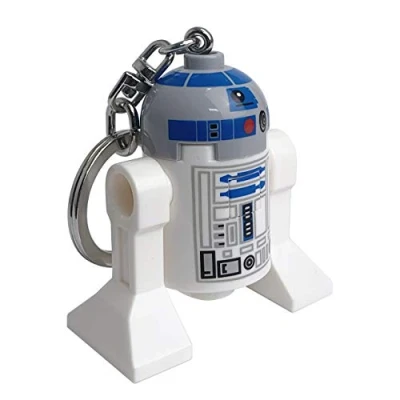 Afbeelding van IQ Lego Star Wars R2D2 sleutelhanger met led zaklamp, speelgoed voor kinderen, 76 mm figuur, 2 CR2025 batterijen inbegrepen