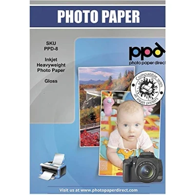 Afbeelding van PPD 50 vellen x A4 premium glanzend fotopapier, sterk gewicht 260 g, inkjetdruk, hoogglans, direct drogen 8