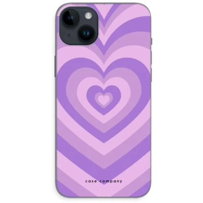 Afbeelding van Case Company® hoesje geschikt voor iPhone 14 Plus Hart Paars Soft Cover Telefoonhoesje Bescherming aan alle Kanten en Schermrand