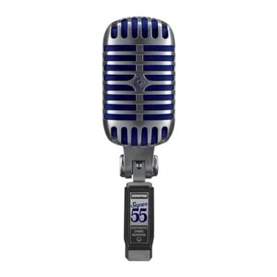 Afbeelding van Shure Super 55 deluxe vocale microfoon Mic Unidyne Dynamic Vintage Supercardioid, iconische look, klassiek geluid