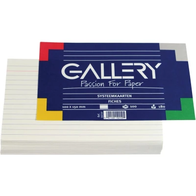 Afbeelding van Gallery Witte Systeemkaarten, Ft 10 X 15 Cm, Gelijnd, Pak Van 100 Stuks Systeemkaart
