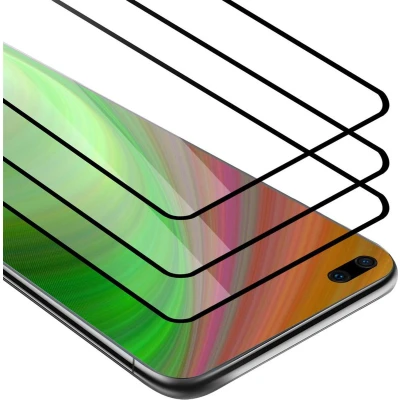 Afbeelding van Cadorabo 3x Screenprotector geschikt voor Huawei P40 Volledig scherm pantserfolie Beschermfolie in TRANSPARANT met ZWART Getemperd (Tempered) Display beschermend glas 9H hardheid 3D Touch