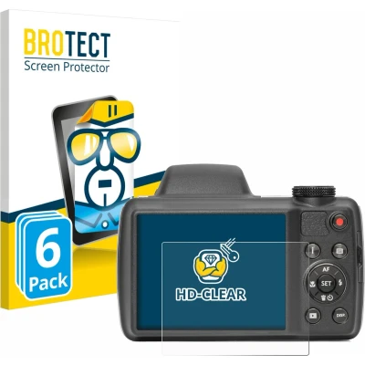 Afbeelding van BROTECT Screenprotector voor Kodak Pixpro AZ528 Folie Beschermfolie transparant (6 Stuks)