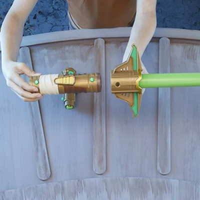 Afbeelding van Hasbro Star Wars Lightsaber Forge Yoda utfällbar Grön ljussabel, anpassningsbar rollspelsleksak, från 4 år