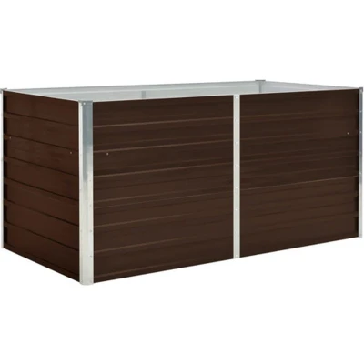 Afbeelding van Plantenbak verhoogd 160x80x77 cm gegalvaniseerd staal bruin