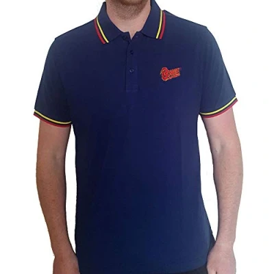 Afbeelding van David Bowie Flash Logo Polo shirt XL Blauw