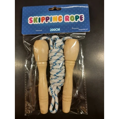 Afbeelding van Springtouw met houten handvatten 200cm