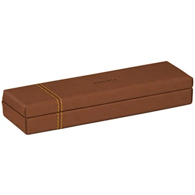 Afbeelding van RHODIA 194508C etui van koper 21 x 5,5 3 cm siernaden zadel oranje buitenkant kunstleer collectie Home Office Rhodiarama organisatie kantoor &amp; opbergdesign