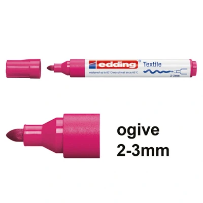 Image de edding 4500 textile marker, pointe ogive, carmin