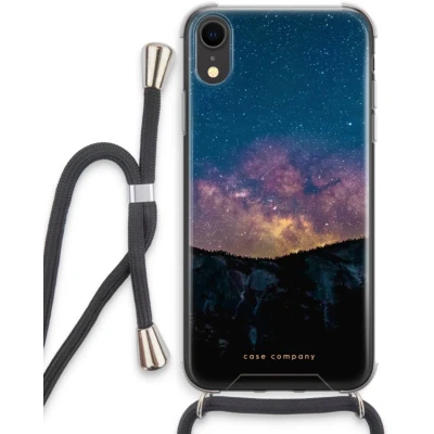 Afbeelding van Case Company® hoesje met Koord geschikt voor iPhone XR Travel to space Telefoonhoesje Zwart Extra Bescherming aan alle Kanten en Over de Schermrand