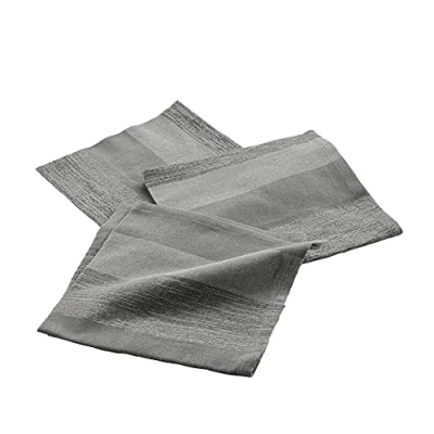 Afbeelding van Livetti 3 x Servetten Katoen Stuks 40x40cm Eldora Grijs Zilver
