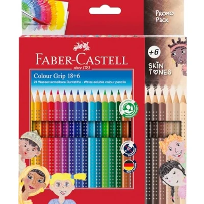Afbeelding van Faber Castell kleurpotlood Grip 24 kleuren in karton etui FC 112819