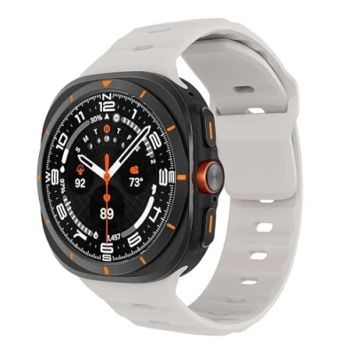 Afbeelding van MoKo Star Light Sportarmband compatibel met Samsung Galaxy Watch 7 Ultra 47 mm verstelbare zachte siliconen armband stalen gesp voor dames en heren