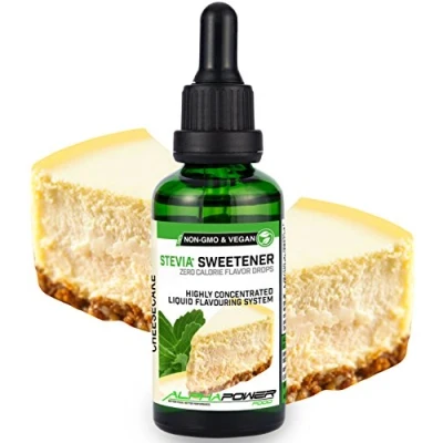 Afbeelding van ALPHAPOWER FOOD Stévia kaasdruppels, natuurlijk levensmiddelenaroma, vloeibaar zoetmiddel, sterk geconcentreerd, 1 x 50 ml, flavour Stevia Drops, Flavdrops