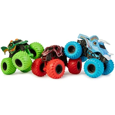 Afbeelding van Monster Jam, Set van 3 &quot;Charged Beasts&quot; (met Dragon Trucks, Octon8er en Ice Dragon), coole trucks in schaal 1:64 (spuitgiet)