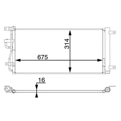 Afbeelding van MAHLE ORIGINAL AC 66 000S Condensor Airco Zonder pakking Met droger 675 CHEVROLET: Captiva, OPEL: Antara
