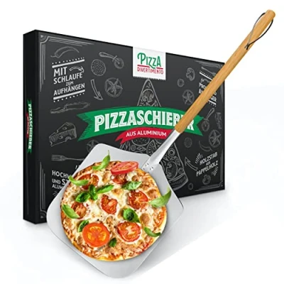 Afbeelding van pizza Divertimento® Pizzaschep Roestvrij aluminium [83 cm] Praktisch en stevig schroefdraad met afgeronde hoeken Voor oven bbq