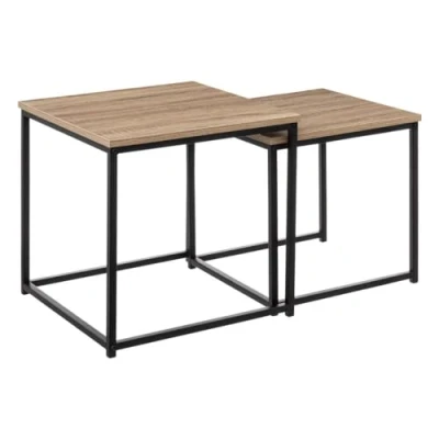 Afbeelding van 5Five Aliaj Bijzettafel set van 2 stuks 45x45x45cm Beige