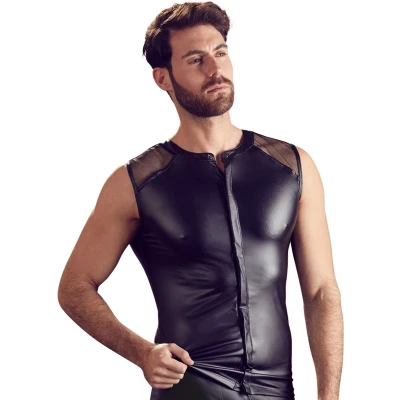 Afbeelding van Slim Fit Matte Wetlook Mesh Shirt