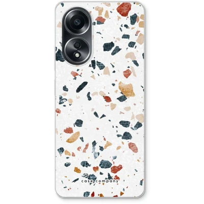 Afbeelding van Case Company® hoesje geschikt voor Oppo A58 4G Terrazzo N4 Soft Cover Telefoonhoesje Bescherming aan alle Kanten en Schermrand
