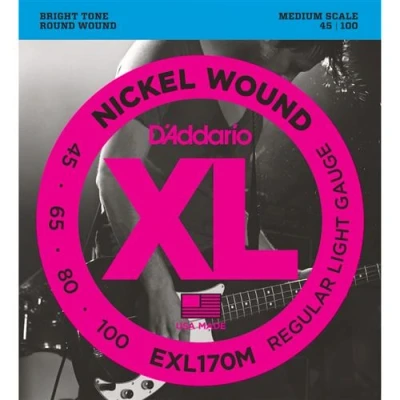 Image de D&#039;Addario EXL170M, Light, 45 100, cordes moyennes jeu guitare basse