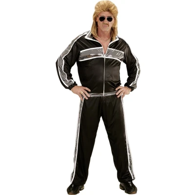 Afbeelding van Widmann Aso &amp; Biker New Kids Kostuum Zwart Fout Retro Trainingspak Man Small Carnavalskleding Verkleedkleding