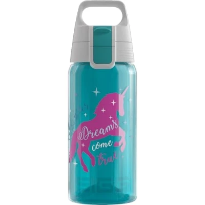 Image de SIGG VIVA ONE gourde enfant Unicorn (0,5 L), bouteille d&#039;eau avec bouchon étanche, réutilisable sans produits toxiques utilisable à une main