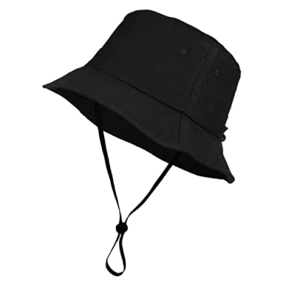 Afbeelding van Toutacoo, Verstelbare hoed, Unisex, Alle seizoenen, katoenen aanraking, afneembare kinband, 3 Zwart, M L