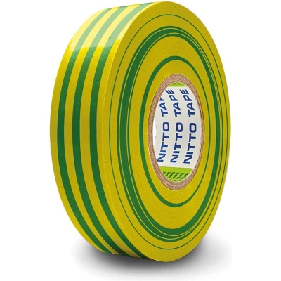 Afbeelding van nitto tapes isolatietape 1 rol tape, 19mm x 10m, geelgroen