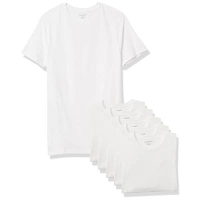 Image de Amazon Essentials Maillot de corps ras du cou Herr, 6 Pack, Blanc, S