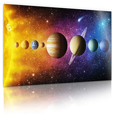 Afbeelding van XXL poster met zonnestelsel van het universum melkwegstelsel ruimte wanddecoratie 80 x 45 cm indrukwekkende kleuren (zonnestelsel)