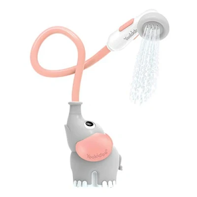 Afbeelding van Yookidoo Roze olifant bad handdouche Baby en douche spel ontwaken van de zintuigen Sproeier slang badspeelgoed cadeau 0 tot 2 jaar