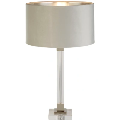 Afbeelding van Searchlight Scarborough Tafellamp Ø 38 X 67 Cm Satijn Nikkel, Zilver En Grijs