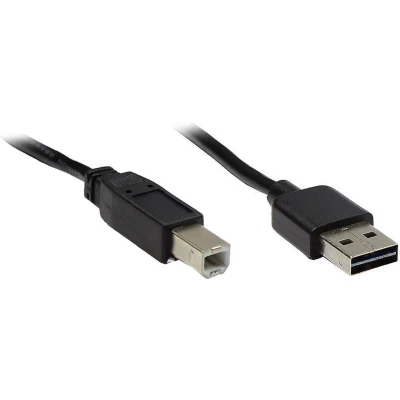Afbeelding van Good Connections Aansluitkabel USB 2.0 EASY plug A naar B, zwart, 3m, (3 m, 2.0), kabel
