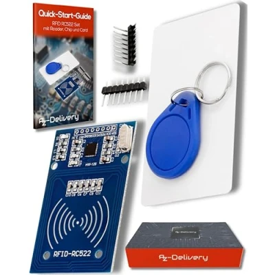 Afbeelding van AZDelivery RFID Kit RC522 met Reader, Chip en Card 13.56MHz SPI compatibel Arduino Raspberry Pi Inclusief E Book!