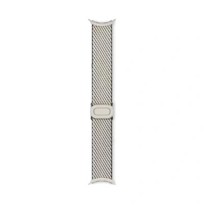 Afbeelding van Google Armband (41 mm, garen van gerecycled polyester, Roestvrij staal, Pixel 3), Horlogebandjes, Wit