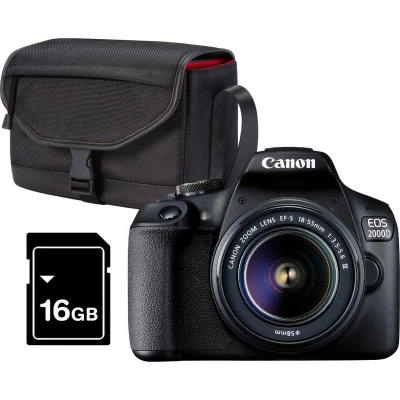 Afbeelding van Canon 2000D, 18 55, Tas, 16GB