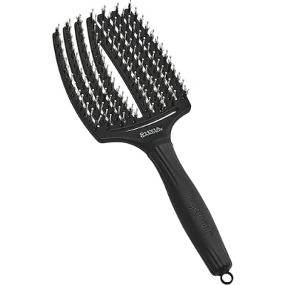 Image de Olivia Garden Fingerbrush Care Iconic Large Noir Brosse Démêlante en Poils de Sanglier &amp; Nylon pour Cheveux Sains et Brillants