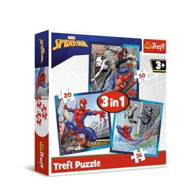 Afbeelding van Trefl Marvel Spiderman, spinnenvrienden 3 in 1 puzzel, puzzels, 20 tot 50 stukjes verschillende moeilijkheidsgraden, voor kinderen vanaf jaar