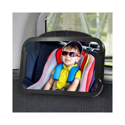 Afbeelding van Vinabo 360 babyautospiegel Onbreekbaar Baby achteruitkijkspiegel Big Vision autospiegel Verstelbaar Geschikt voor alle soorten hoofdsteunen