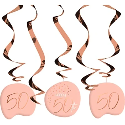 Afbeelding van Folat Hangdecoratie Elegant Lush Blush 50 Jaar 5 stuks