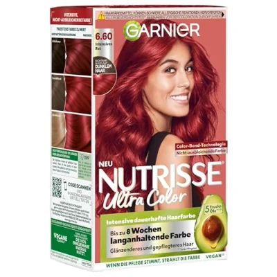 Afbeelding van Garnier Nutrisse Creme Extra Intensive Rood 6.60 Permanente Haarkleur (met 3 voedende oliën) 1 stuk