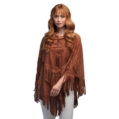 Afbeelding van Boland 44539 Hippie poncho cape accessoires voor Flower Power kostuum festival, carnaval of themafeest