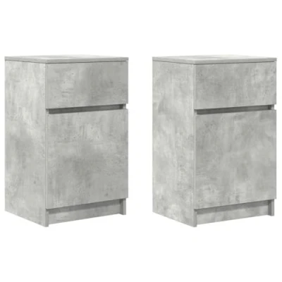 Afbeelding van vidaXL Nachtkastjes 2 st 39x35x65 cm bewerkt hout betongrijs