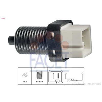 Afbeelding van FACET 7.1091 Remlichtschakelaar Mechanisch Made in Italy OE Equivalent PEUGEOT: 206 Hatchback, 307 406 Saloon, CITROËN: C3 I Hatchback