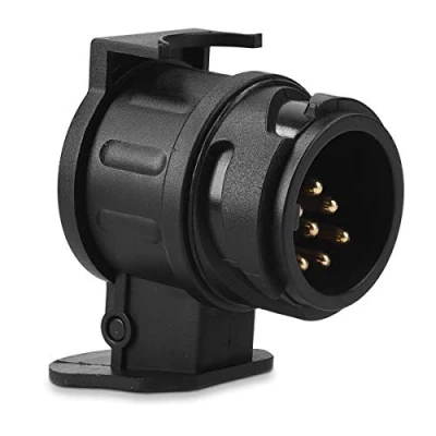Afbeelding van Navaris trailer plug adapter 12V 13 pins naar 7 Connector voor caravans en aanhangers Trekhaak aansluiting Zwart